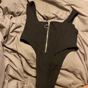 Black V body suit from SHEIN